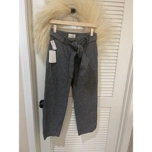 Aritzia Wilfred Wool Cashmere Blend Belted Jallade Tweed Trousers Grey  2